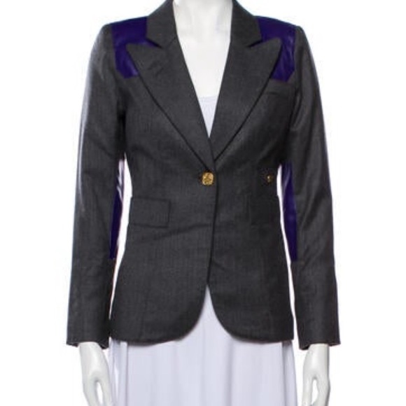 Smythe Black Linen Blazer Sz 2